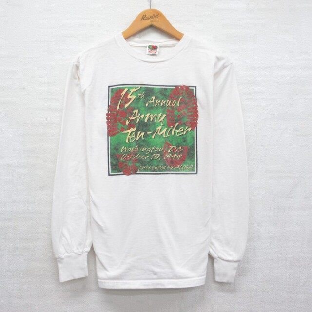 フルーツオブザルーム 90s 長袖Tシャツ ワシントンDC ホワイト メンズM相当 | 古着