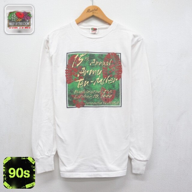 フルーツオブザルーム 90s 長袖Tシャツ ワシントンDC ホワイト メンズM相当 | 古着