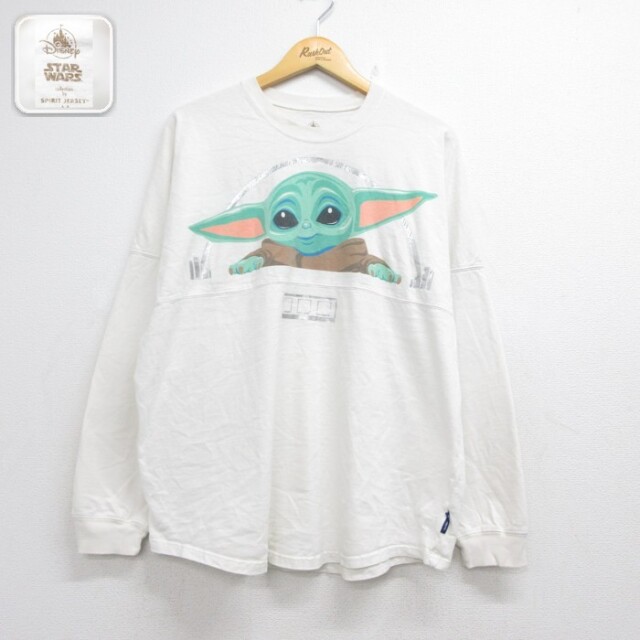スターウォーズ 長袖Tシャツ グローグー ホワイト メンズXL相当 | 古着
