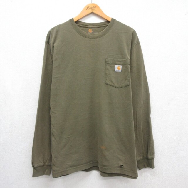 カーハート 長袖Tシャツ カーキ メンズXL相当 | 古着