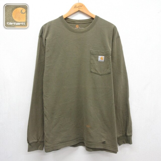 カーハート 長袖Tシャツ カーキ メンズXL相当 | 古着