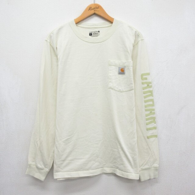 カーハート 長袖Tシャツ 胸ポケット ホワイト メンズXL相当 | 古着