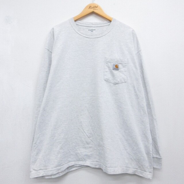 カーハート 長袖Tシャツ ポケット付き グレー メンズXL相当 | 古着