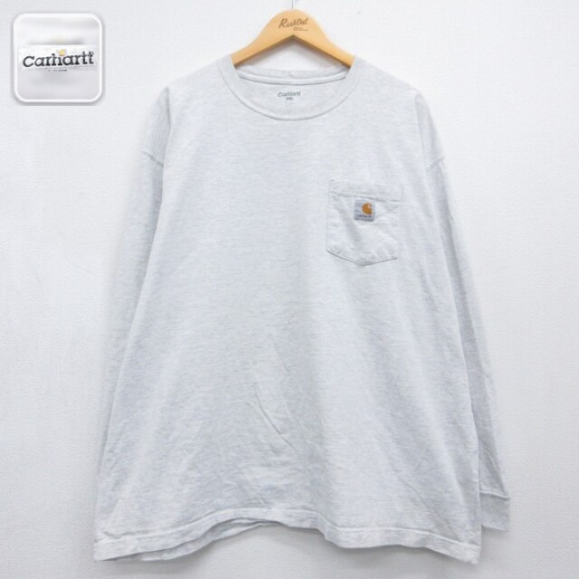 カーハート 長袖Tシャツ ポケット付き グレー メンズXL相当 | 古着