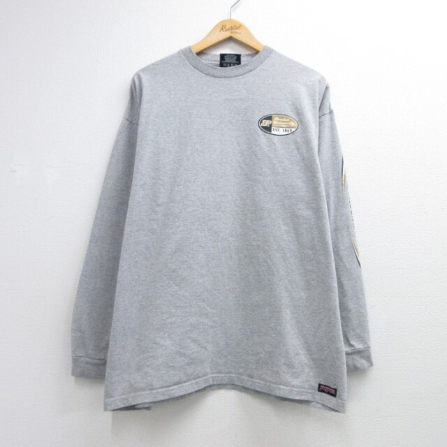ジャンスポーツ 90s 長袖Tシャツ Purdue グレー メンズXL相当 | 古着