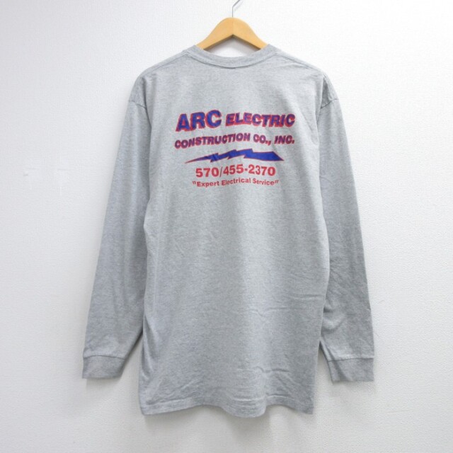 JENSEN 90s 長袖Tシャツ ARC ポケット付き グレー メンズXL相当 | 古着
