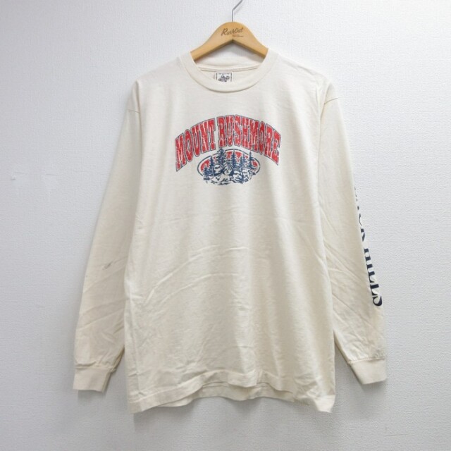 90s 長袖Tシャツ ラシュモア ブラック メンズL相当 | 古着