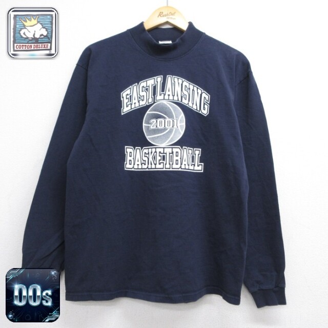 COTTON DELUXE 00s 長袖Tシャツ バスケットボール ネイビー メンズL相当 | 古着