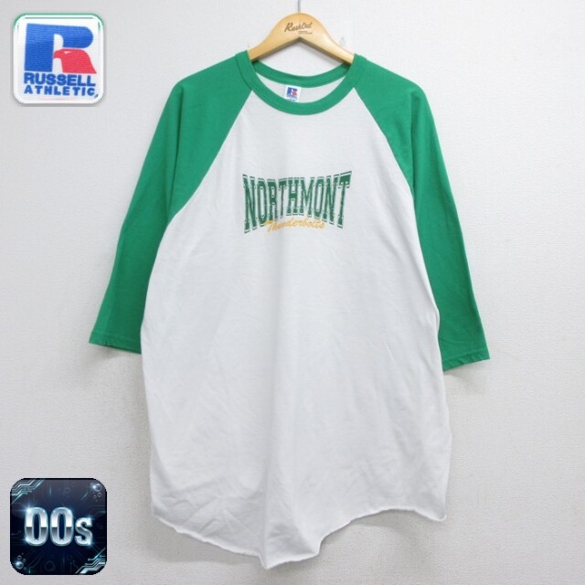 ラッセル 00s 七分袖Tシャツ NORTHMONT ラグラン ホワイト メンズXL相当 | 古着