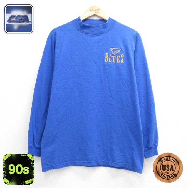 CSA 90s 長袖Tシャツ NHLセントルイスブルース刺繍ロゴ メンズM相当 | 古着