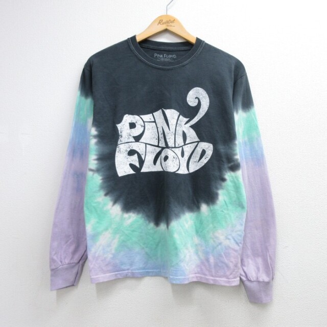 PINK FLOYD 長袖Tシャツ タイダイ ブラック メンズM相当 | 古着