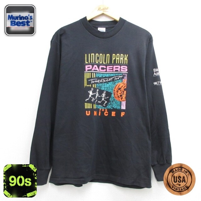 Murina's Best 90s 長袖Tシャツ UNICEFハロウィン ブラック メンズL相当 | 古着