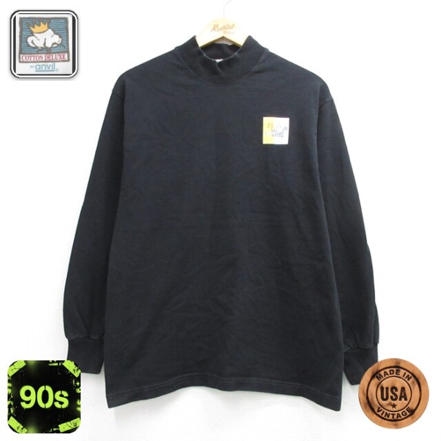 Anvil 90s 長袖Tシャツ ANGELICA ブラック メンズM相当 | 古着