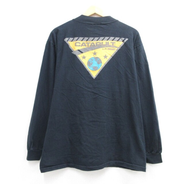 L.A. Gear 90s 長袖Tシャツ モックネック ブラック メンズXL相当 | 古着