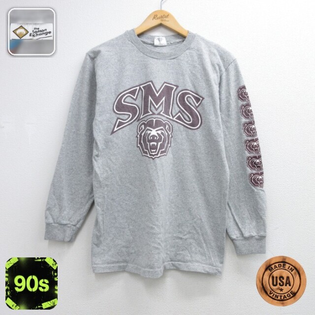 Cotton Exchange 90s 半袖Tシャツ SMS グレー メンズM相当 | 古着