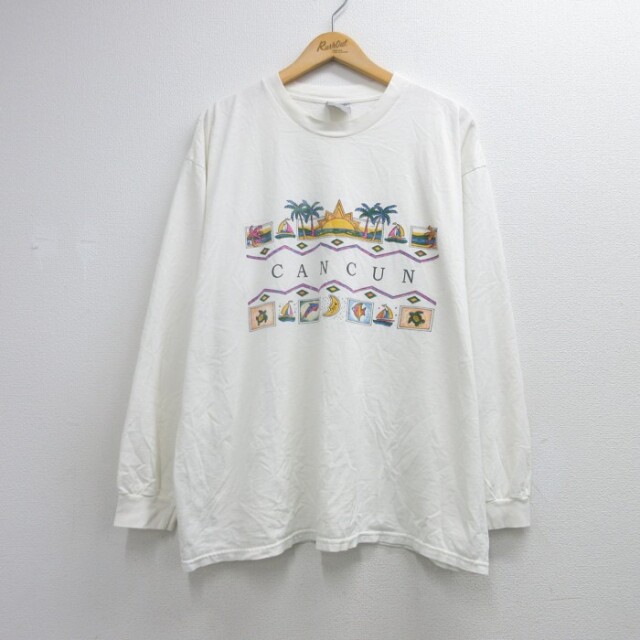 00s 半袖Tシャツ カンクン ホワイト メンズXL相当 | 古着