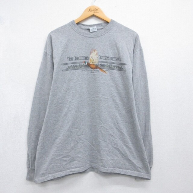 コロンビア 00s 長袖Tシャツ キャンプ グレー メンズXL相当 | 古着