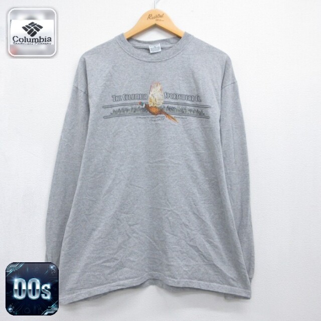 コロンビア 00s 長袖Tシャツ キャンプ グレー メンズXL相当 | 古着