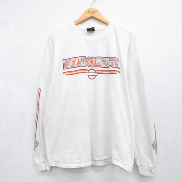 ハーレーダビッドソン 00s 長袖Tシャツ ホワイト メンズXL相当 | 古着