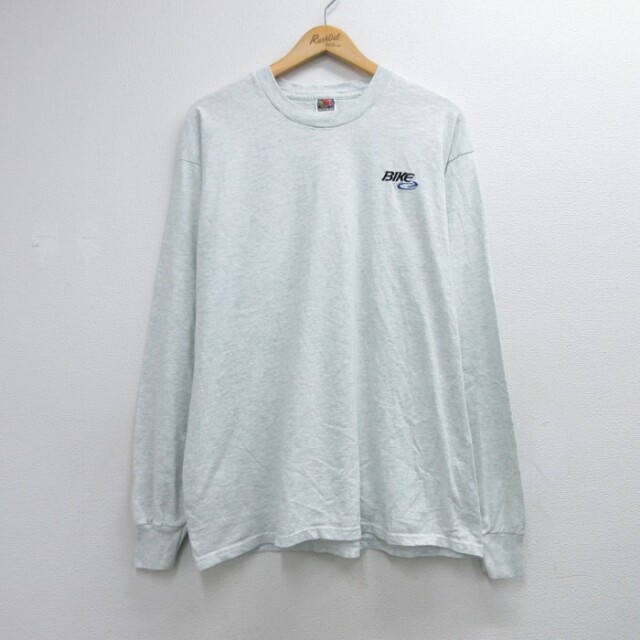 フルーツオブザルーム 90s 長袖Tシャツ BIKE刺繍ロゴ ホワイト メンズL相当 | 古着