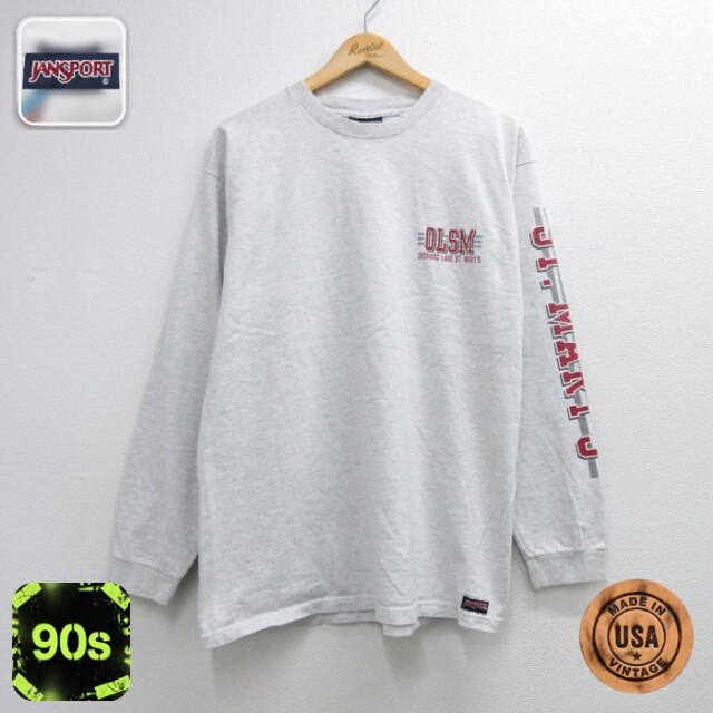 ジャンスポーツ 90s 長袖Tシャツ OLSM ホワイト メンズL相当 | 古着
