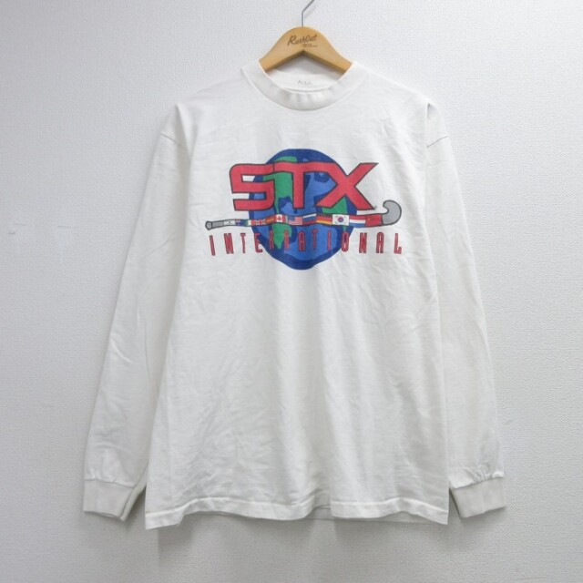 STX 90s 長袖Tシャツ フィールドホッケー ホワイト メンズM相当 | 古着