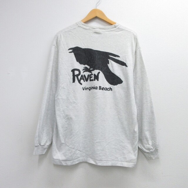 ヘインズ 00s 長袖Tシャツ Virginia Beach ホワイト メンズM相当 | 古着