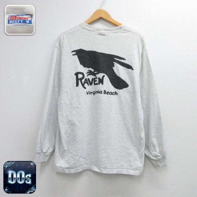 ヘインズ 00s 長袖Tシャツ Virginia Beach ホワイト メンズM相当 | 古着