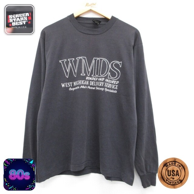 スクリーンスターズ 80s 長袖Tシャツ WMDS ブラック メンズL相当 | 古着