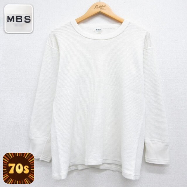 MBS 70s 長袖Tシャツ サーマル ホワイト メンズXL相当 | 古着