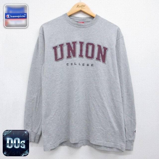 チャンピオン 00s 長袖Tシャツ ユニオンカレッジ グレー メンズL相当 | 古着
