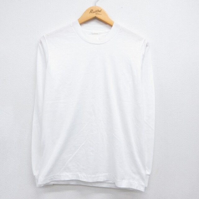 90s 長袖Tシャツ ホワイト メンズS相当 | 古着