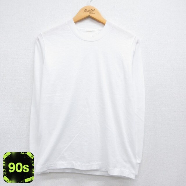 90s 長袖Tシャツ ホワイト メンズS相当 | 古着