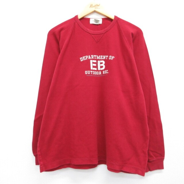 エディーバウアー 00s ラグラン長袖Tシャツ サーマル レッド メンズXL相当 | 古着