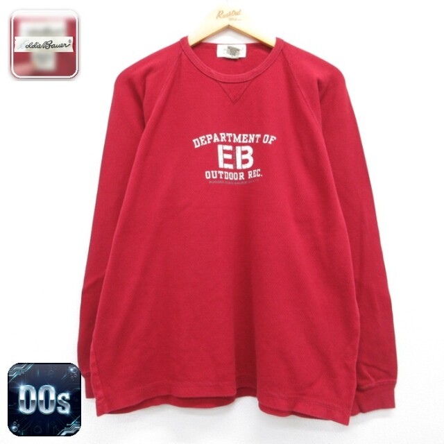 エディーバウアー 00s ラグラン長袖Tシャツ サーマル レッド メンズXL相当 | 古着