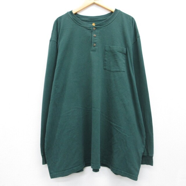 カーハート 長袖Tシャツ 胸ポケット グリーン メンズXL相当 | 古着