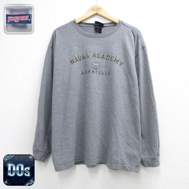 ジャンスポーツ 00s 長袖Tシャツ NAVAL グレー メンズL相当 | 古着