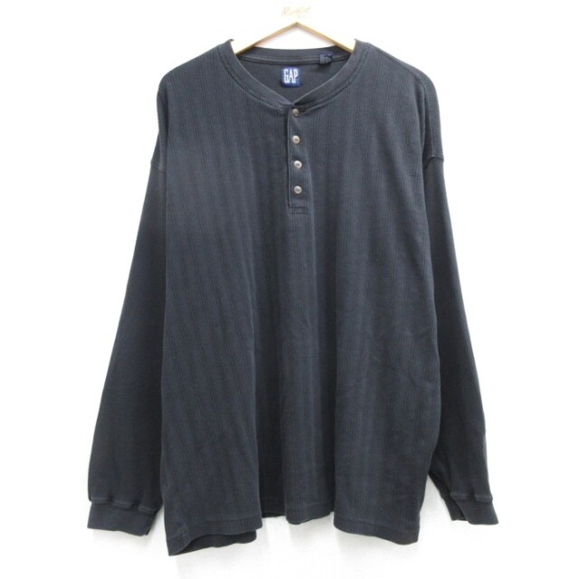 古着 90s キャピタル CAPITAL表記期 バスクシャツ ロンUSNAVY 古着通販 XL☆古着 ギャップ GAP 長袖 Tシャツ メンズ 90年代 90s ビ