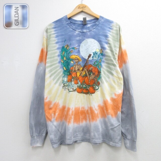 Grateful Dead 長袖Tシャツ タイダイ オレンジ メンズL相当 | 古着