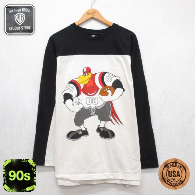 WB Studio 90s 長袖Tシャツ ルーニーテューンズ フォグホーンレグホーン ホワイト メンズXL相当 | 古着