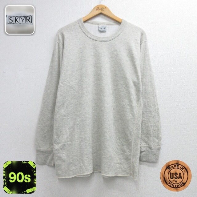 SKYR 90s 長袖Tシャツ グレー メンズL相当 | 古着