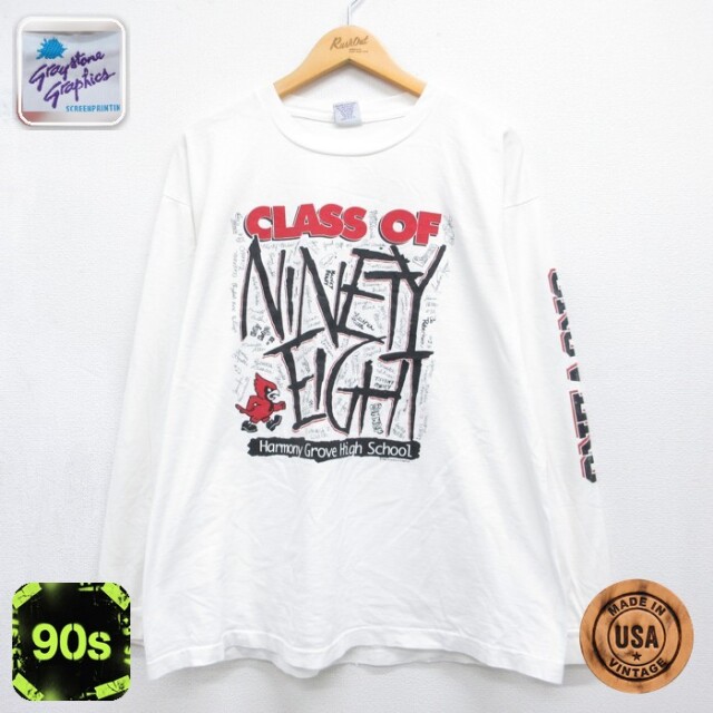 Graystone Graphics 90s 長袖Tシャツ カレッジ ホワイト メンズL相当 | 古着
