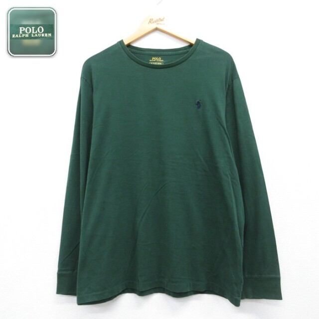 ラルフローレン 長袖Tシャツ ポニー刺繍 グリーン メンズXL相当 | 古着