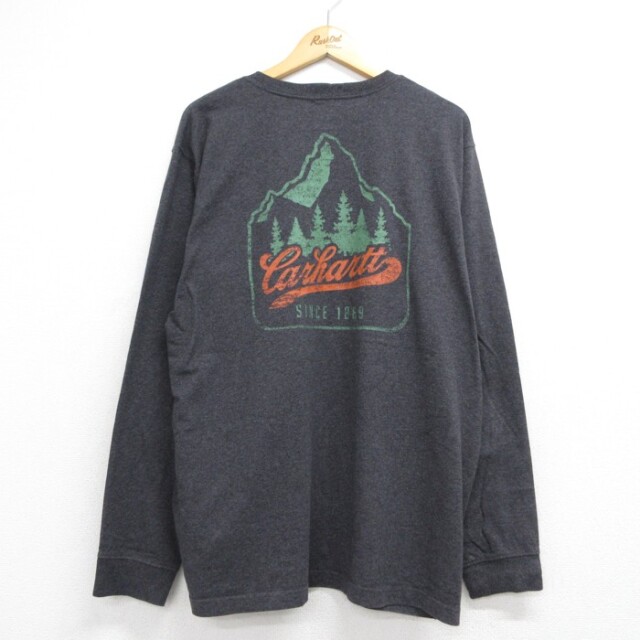カーハート 長袖Tシャツ 胸ポケット グレー メンズXL相当 | 古着