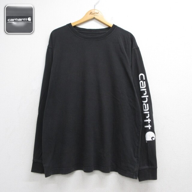 カーハート 長袖Tシャツ ブラック メンズXL相当 | 古着