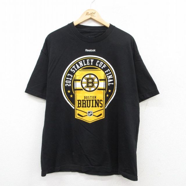 【50%OFF】リーボック 半袖Tシャツ ボストンブルーインズ ブラック XL | 古着