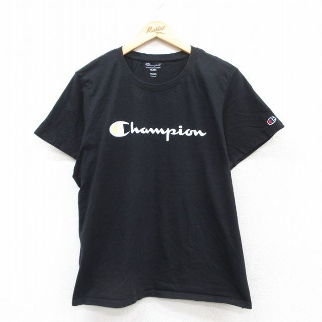【50%OFF】チャンピオン 半袖Tシャツ ビッグロゴ ブラック XL | 古着