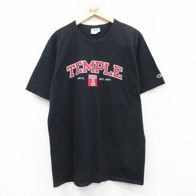 【50%OFF】チャンピオン 半袖Tシャツ TEMPLE ブラック XL | 古着