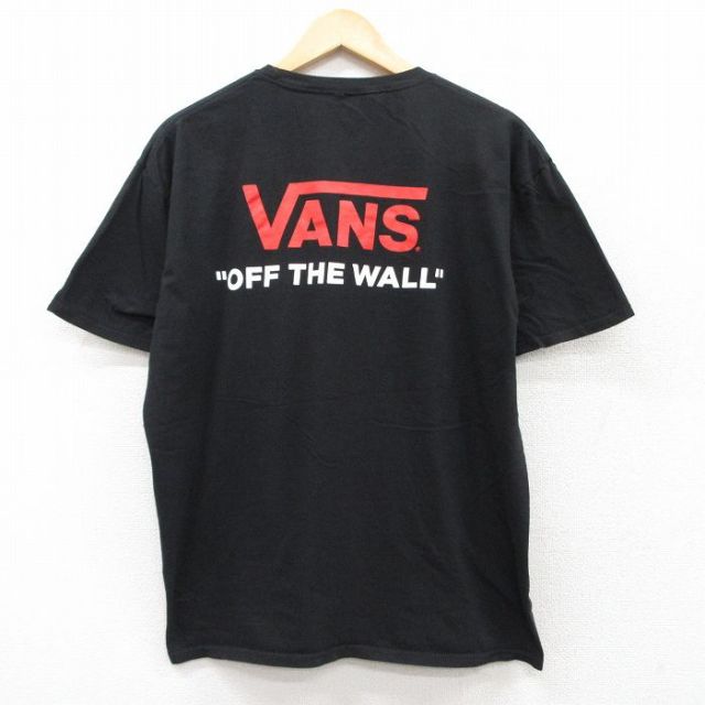 XL★古着 バンズ VANS 半袖 ブランド Tシャツ メンズ ビッグロゴ クルーネック 黒 ブラック 25jul19 中古