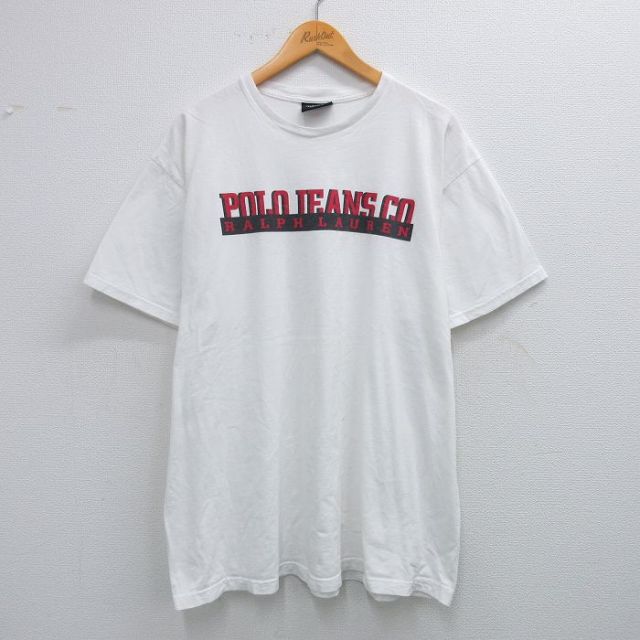 【50%OFF】ラルフローレン 半袖Tシャツ ビッグロゴ ホワイト XL | 古着
